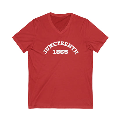 Unisex Jersey Short Sleeve V-Neck Juneteenth 1865 Tee