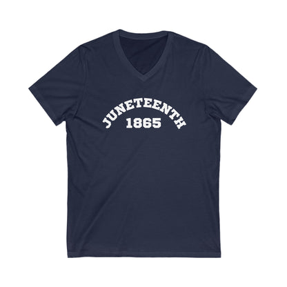 Unisex Jersey Short Sleeve V-Neck Juneteenth 1865 Tee