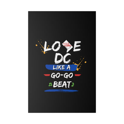 Love D.C. Black Matte Canvas, Stretched, 0.75"