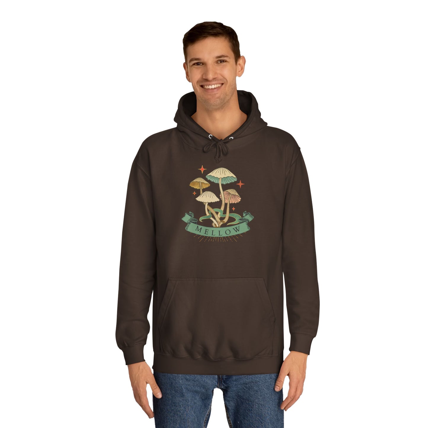 Cozy Mushroom College Hoodie, Unisex Sweatshirt for Students, Gift for Graduates, Cool Campus Attire, Casual Wear, Fall Fashion
