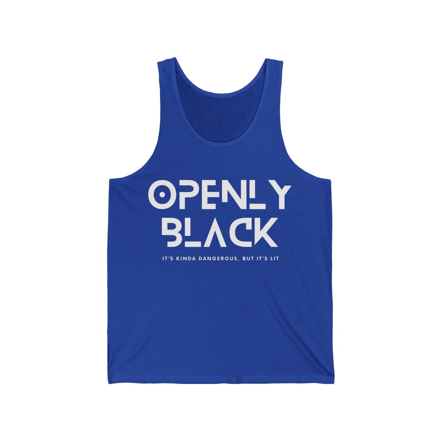 Unisex Jersey White Lettering OPENLY BLACK Tribal Tank