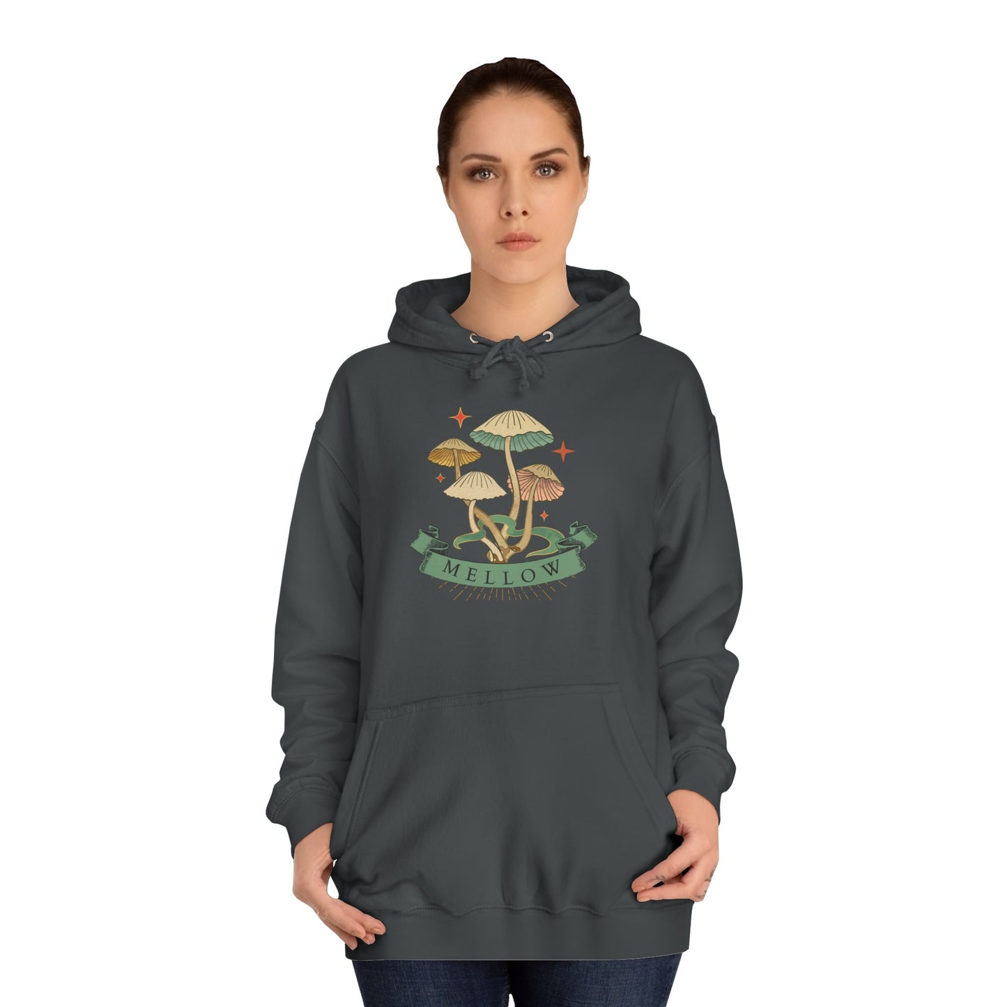 Cozy Mushroom College Hoodie, Unisex Sweatshirt for Students, Gift for Graduates, Cool Campus Attire, Casual Wear, Fall Fashion