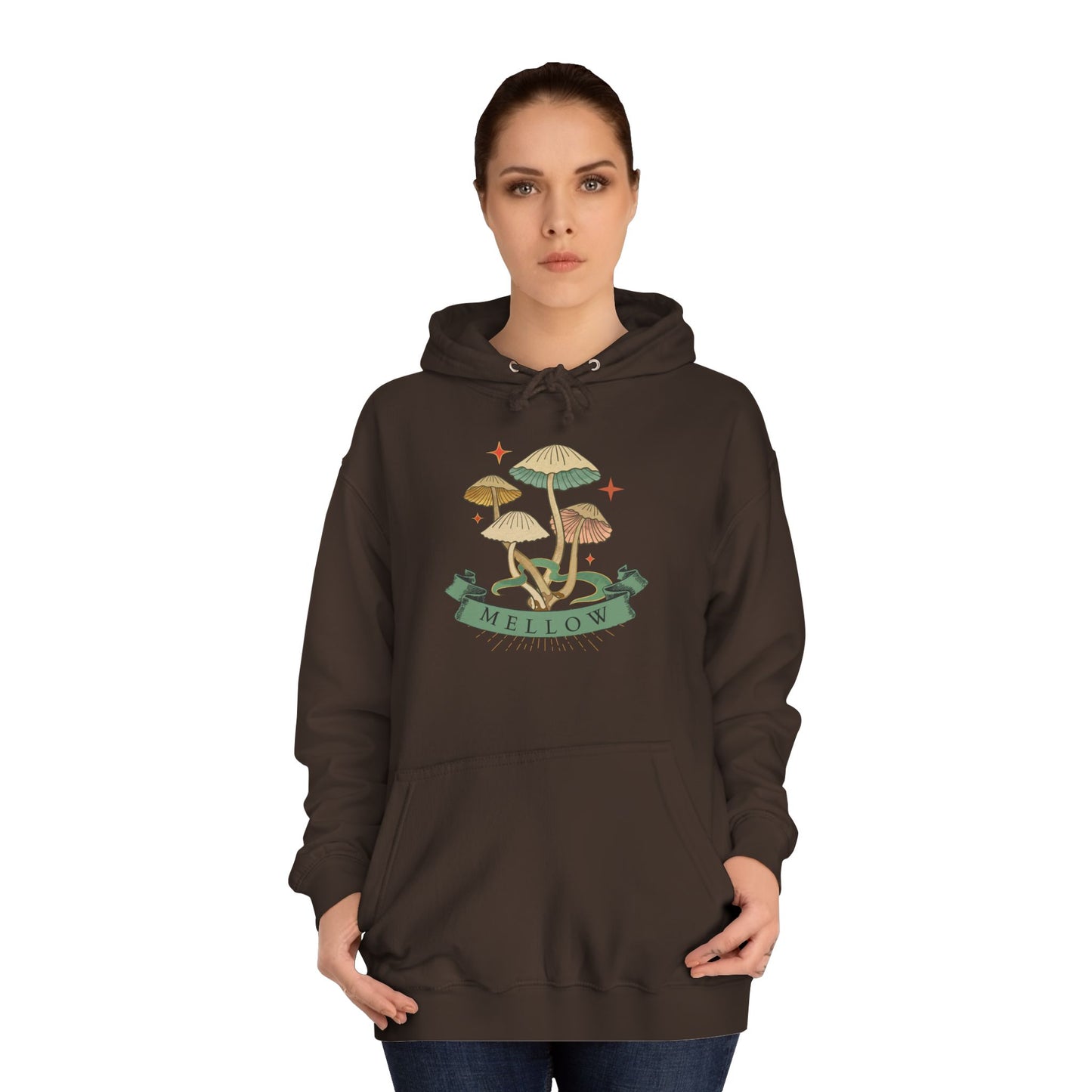 Cozy Mushroom College Hoodie, Unisex Sweatshirt for Students, Gift for Graduates, Cool Campus Attire, Casual Wear, Fall Fashion