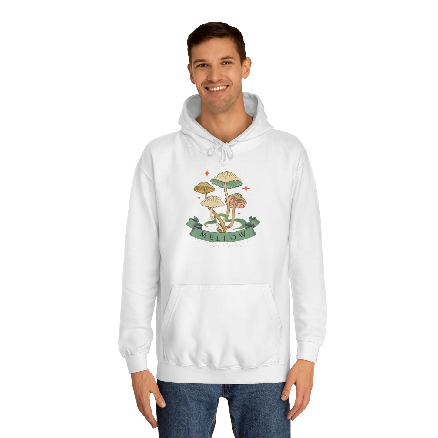Cozy Mushroom College Hoodie, Unisex Sweatshirt for Students, Gift for Graduates, Cool Campus Attire, Casual Wear, Fall Fashion