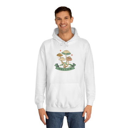 Cozy Mushroom College Hoodie, Unisex Sweatshirt for Students, Gift for Graduates, Cool Campus Attire, Casual Wear, Fall Fashion