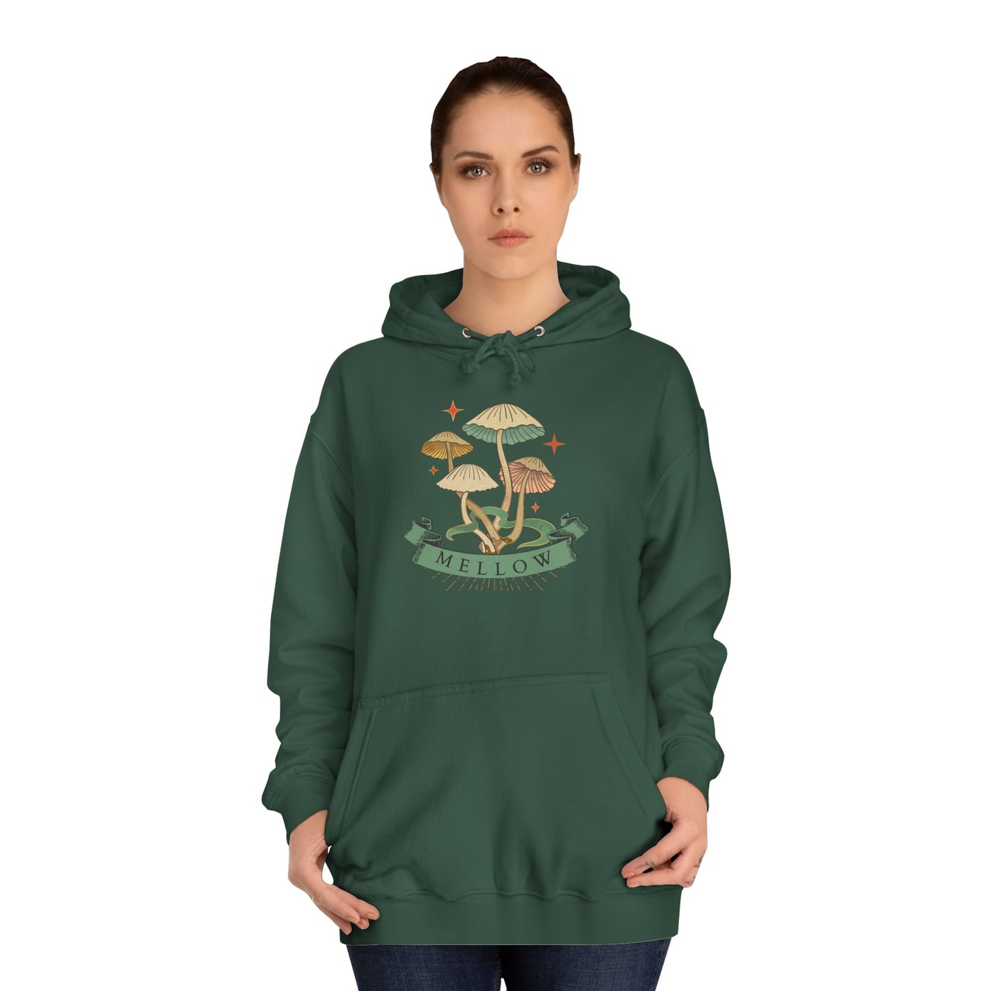 Cozy Mushroom College Hoodie, Unisex Sweatshirt for Students, Gift for Graduates, Cool Campus Attire, Casual Wear, Fall Fashion