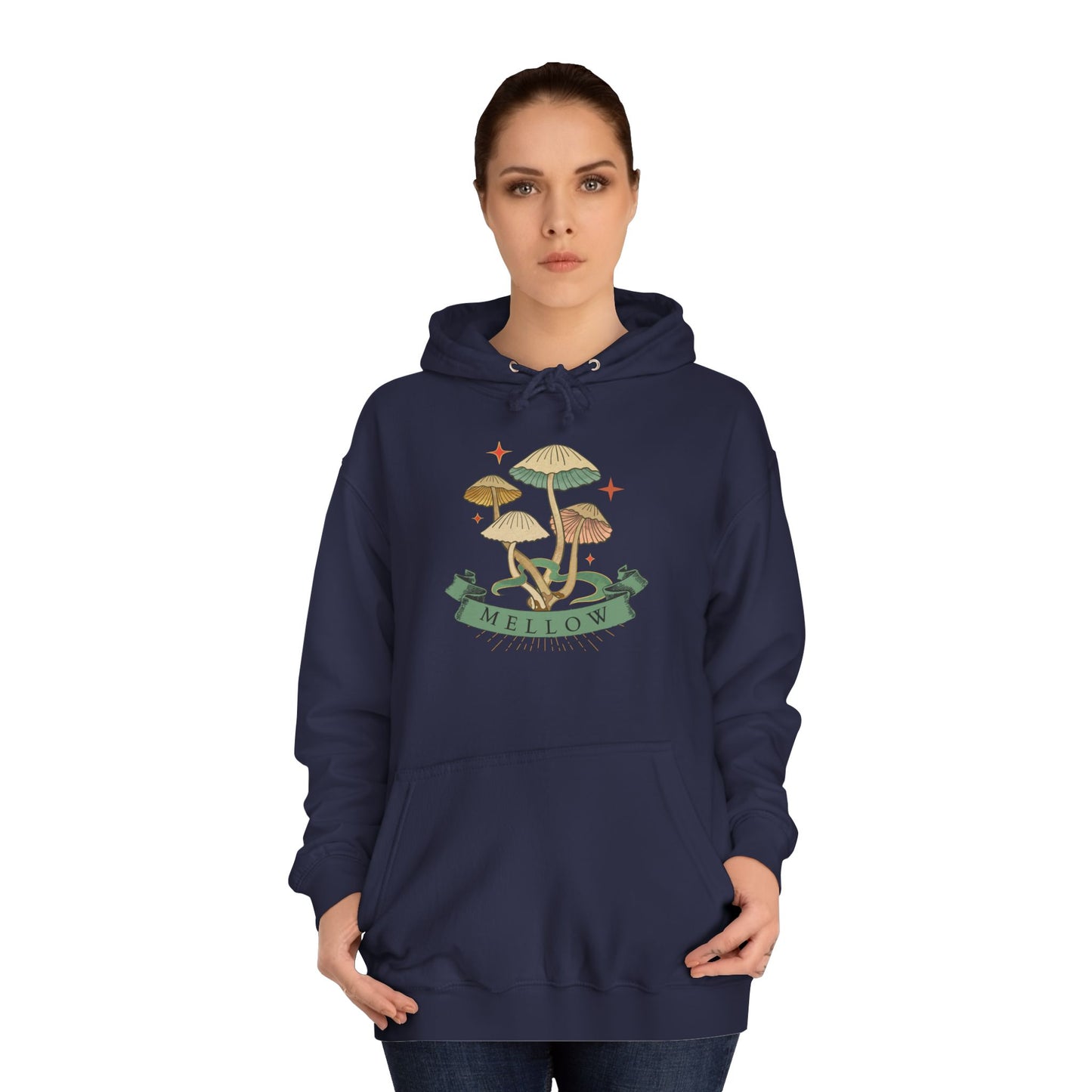 Cozy Mushroom College Hoodie, Unisex Sweatshirt for Students, Gift for Graduates, Cool Campus Attire, Casual Wear, Fall Fashion