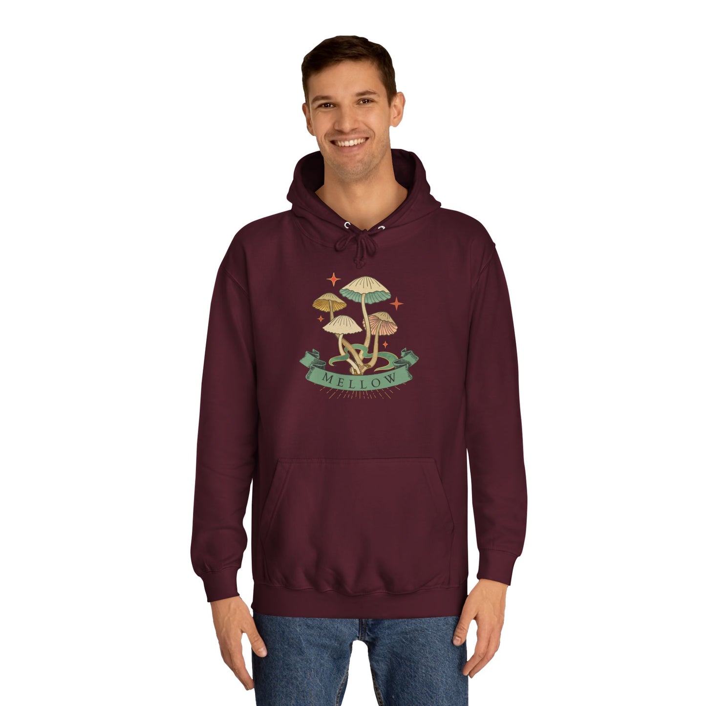 Cozy Mushroom College Hoodie, Unisex Sweatshirt for Students, Gift for Graduates, Cool Campus Attire, Casual Wear, Fall Fashion