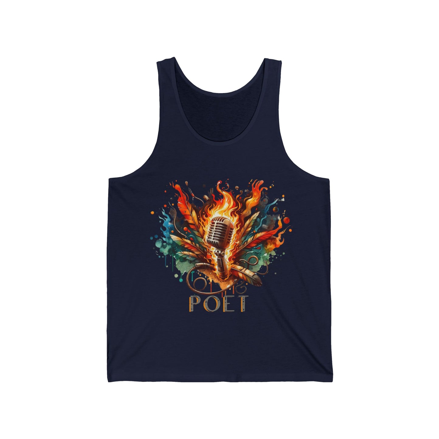 Unisex Jersey Poet Flame Mic Tank