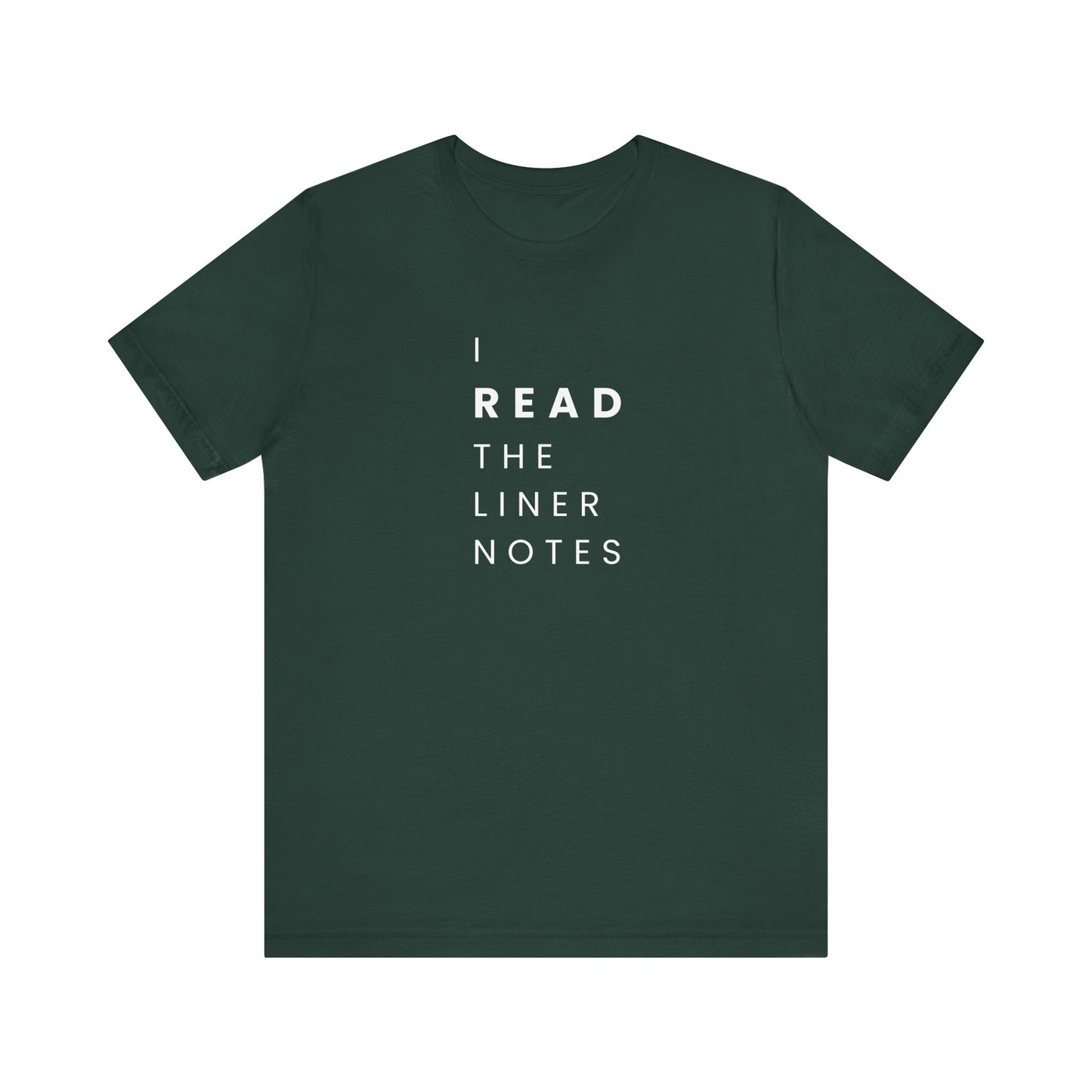 Unisex Music Lover Tee, Casual Music T-Shirt, Gift for Music Fans, Unique Band Merchandise, I Read the Liner Notes Shirt, Music [...]