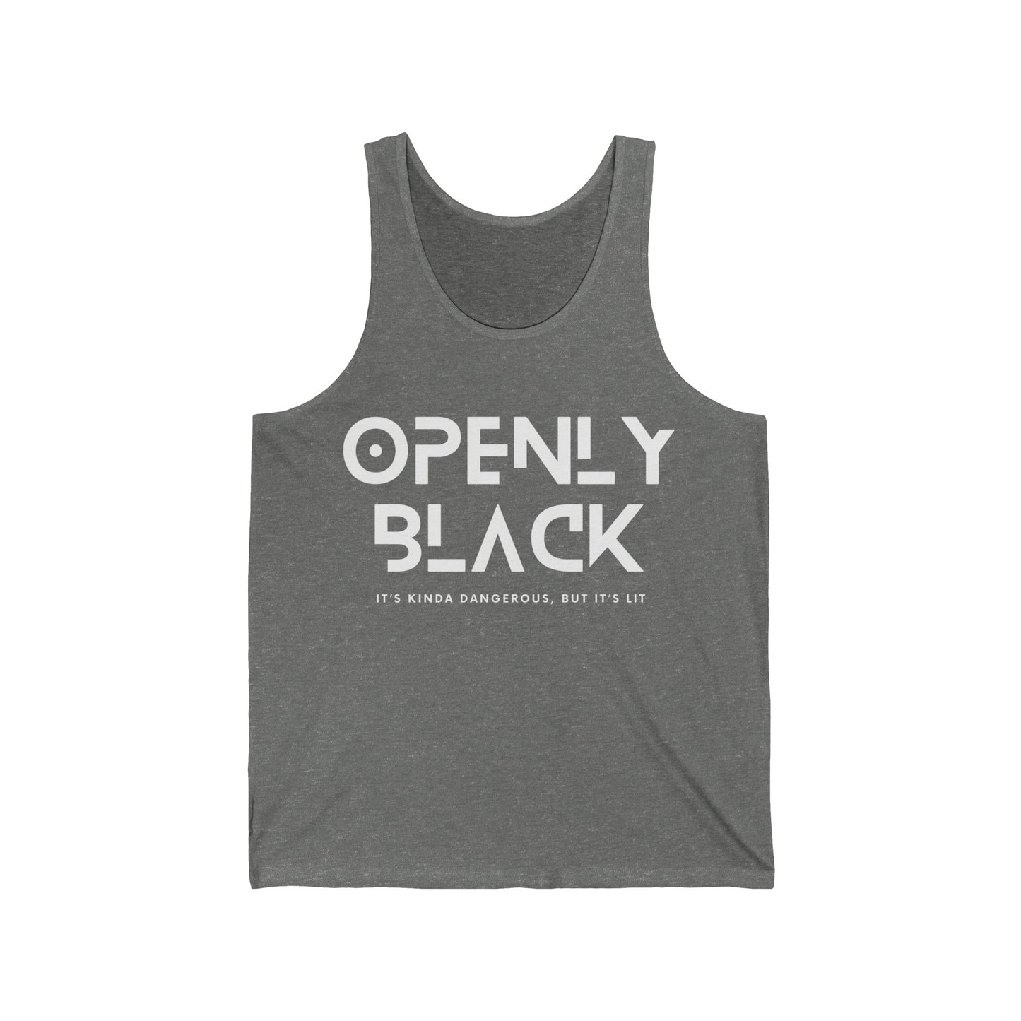 Unisex Jersey White Lettering OPENLY BLACK Tribal Tank