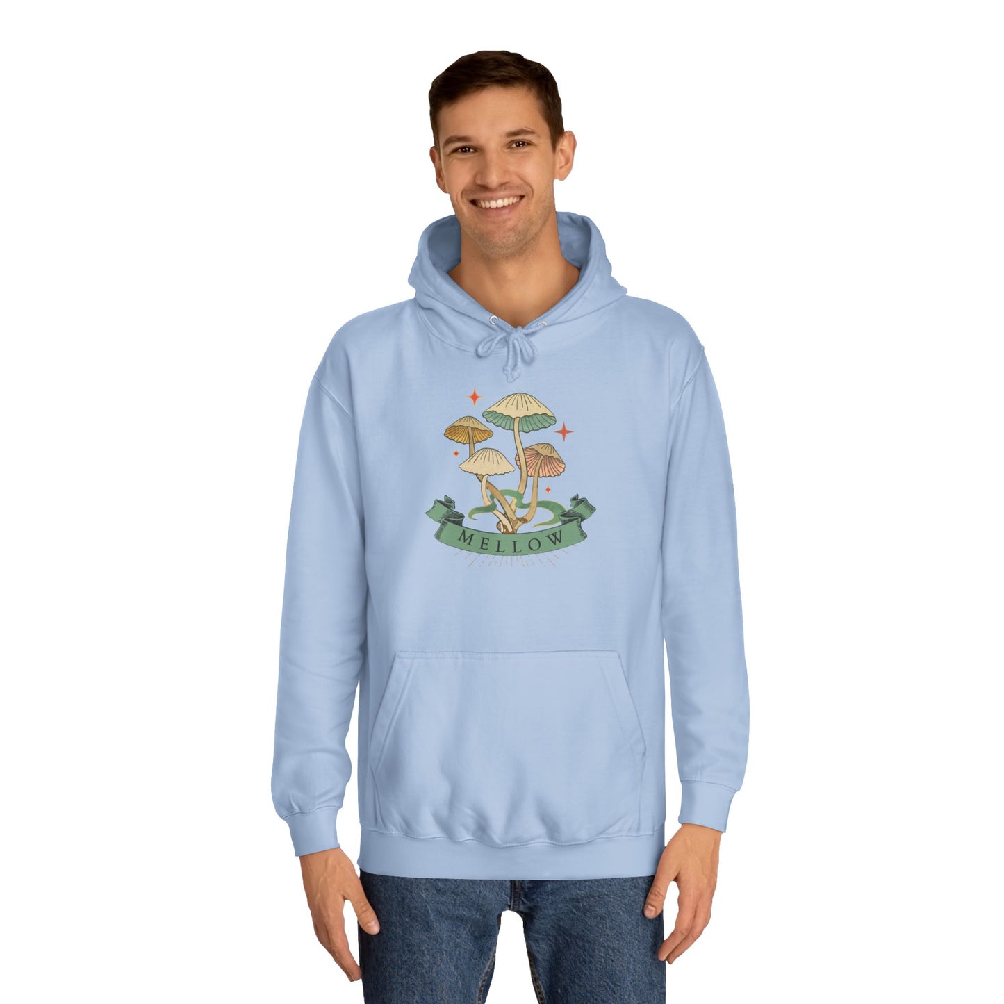 Cozy Mushroom College Hoodie, Unisex Sweatshirt for Students, Gift for Graduates, Cool Campus Attire, Casual Wear, Fall Fashion