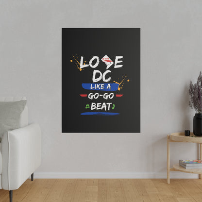 Love D.C. Black Matte Canvas, Stretched, 0.75"