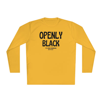 Unisex Lightweight Long Sleeve Openly Black Tee