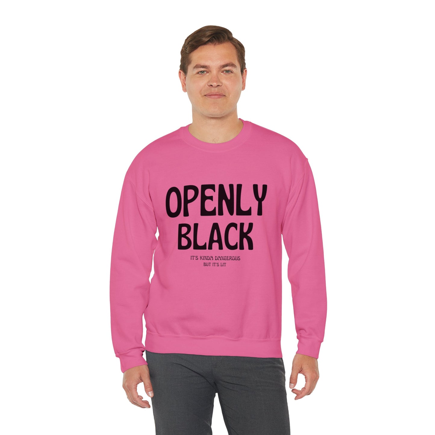 Unisex Heavy Blend™ Openly Black Crewneck Sweatshirt