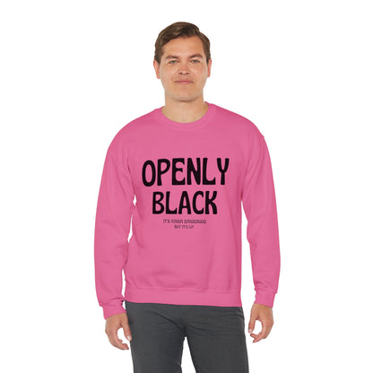 Unisex Heavy Blend™ Openly Black Crewneck Sweatshirt