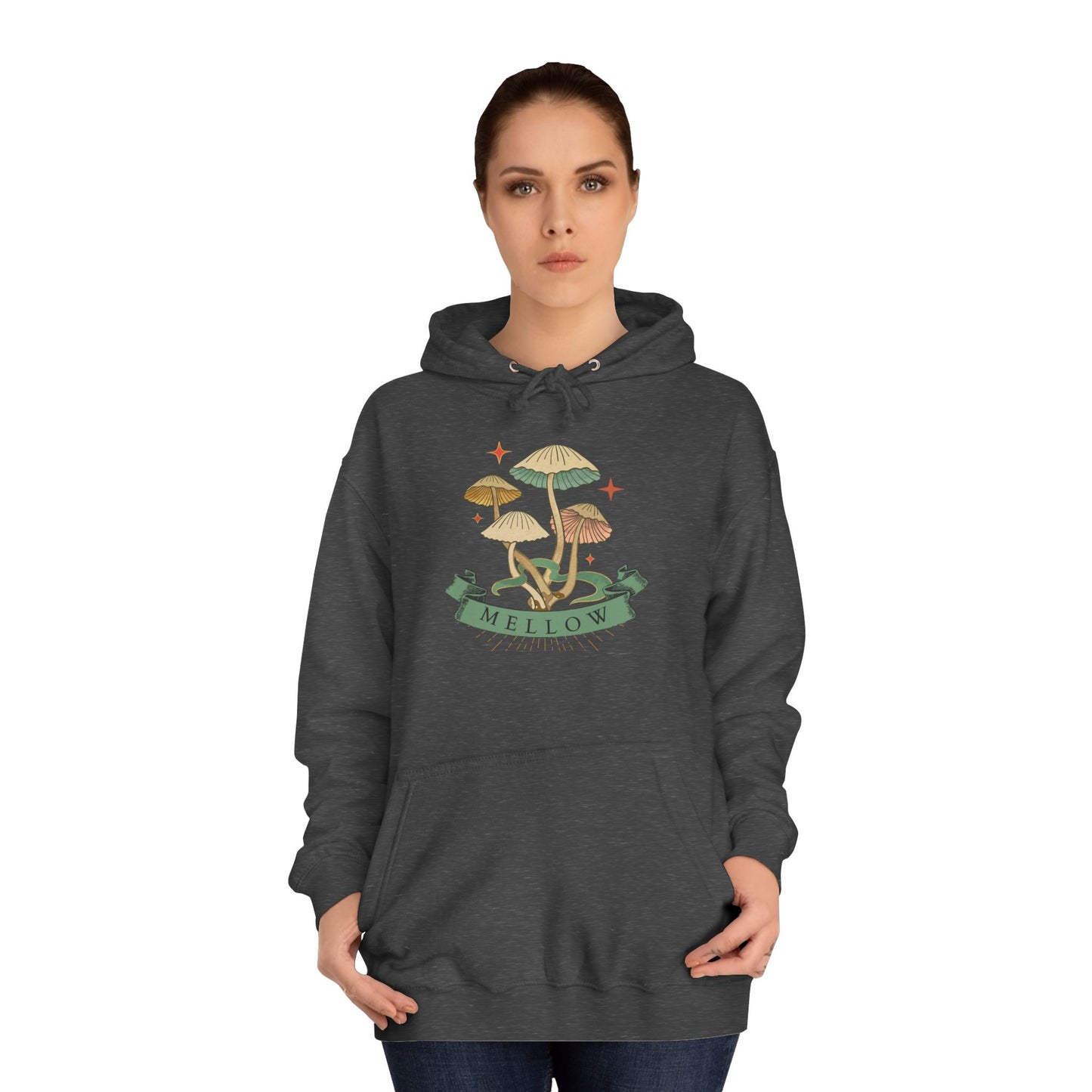 Cozy Mushroom College Hoodie, Unisex Sweatshirt for Students, Gift for Graduates, Cool Campus Attire, Casual Wear, Fall Fashion