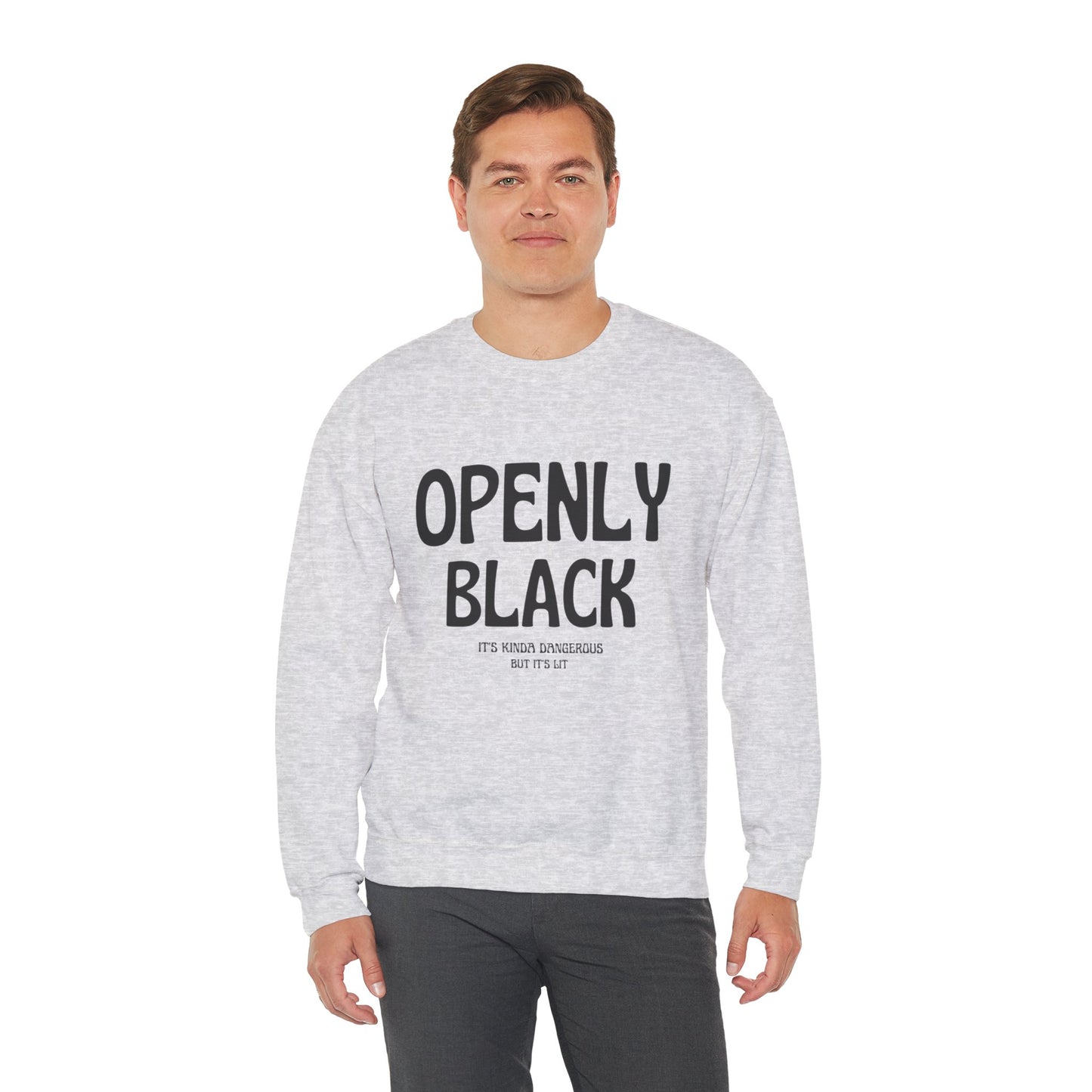 Unisex Heavy Blend™ Openly Black Crewneck Sweatshirt