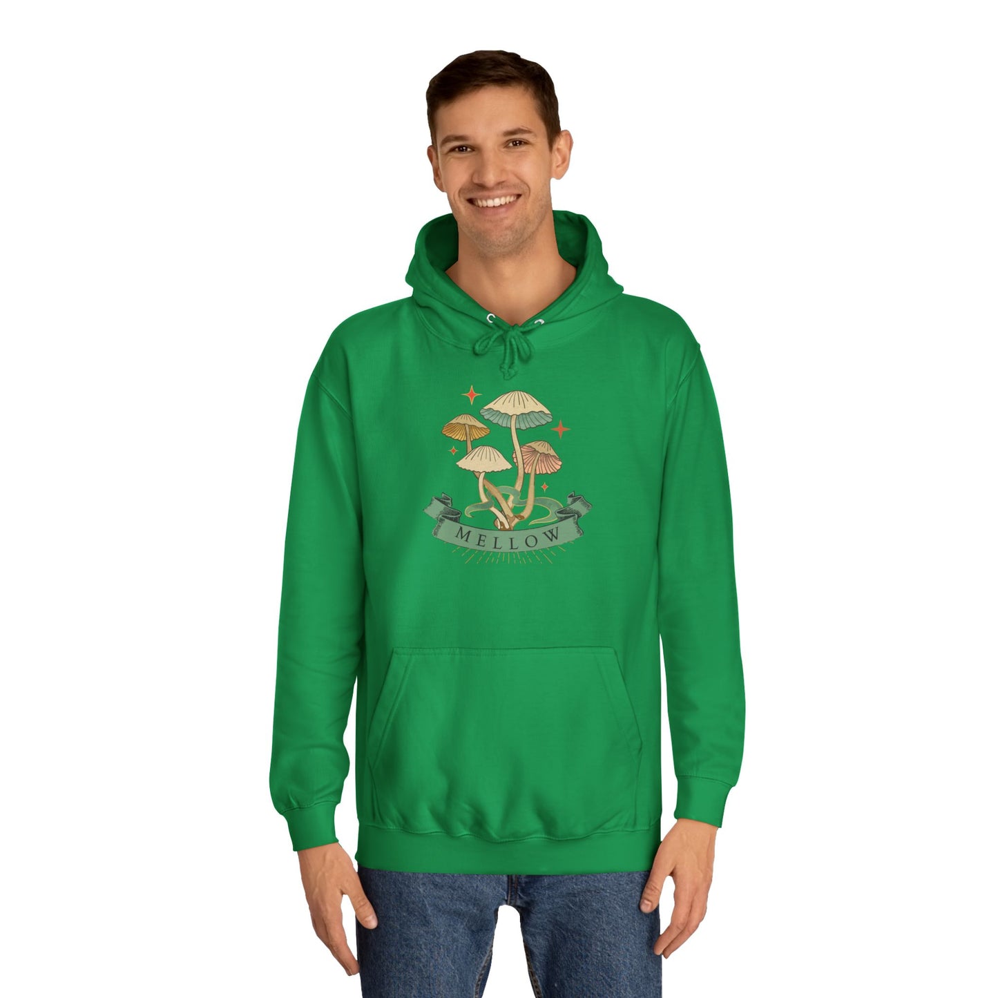 Cozy Mushroom College Hoodie, Unisex Sweatshirt for Students, Gift for Graduates, Cool Campus Attire, Casual Wear, Fall Fashion