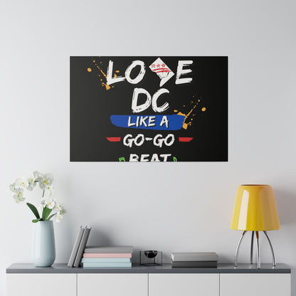 Love D.C. Black Matte Canvas, Stretched, 0.75"