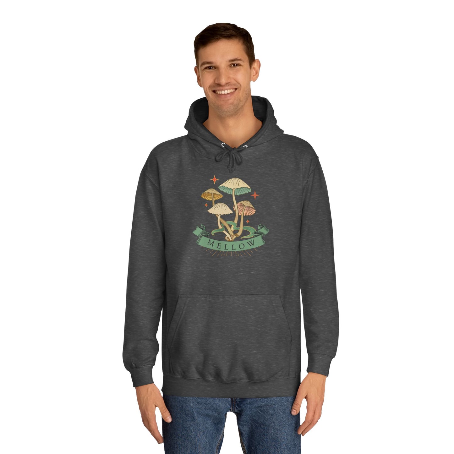 Cozy Mushroom College Hoodie, Unisex Sweatshirt for Students, Gift for Graduates, Cool Campus Attire, Casual Wear, Fall Fashion