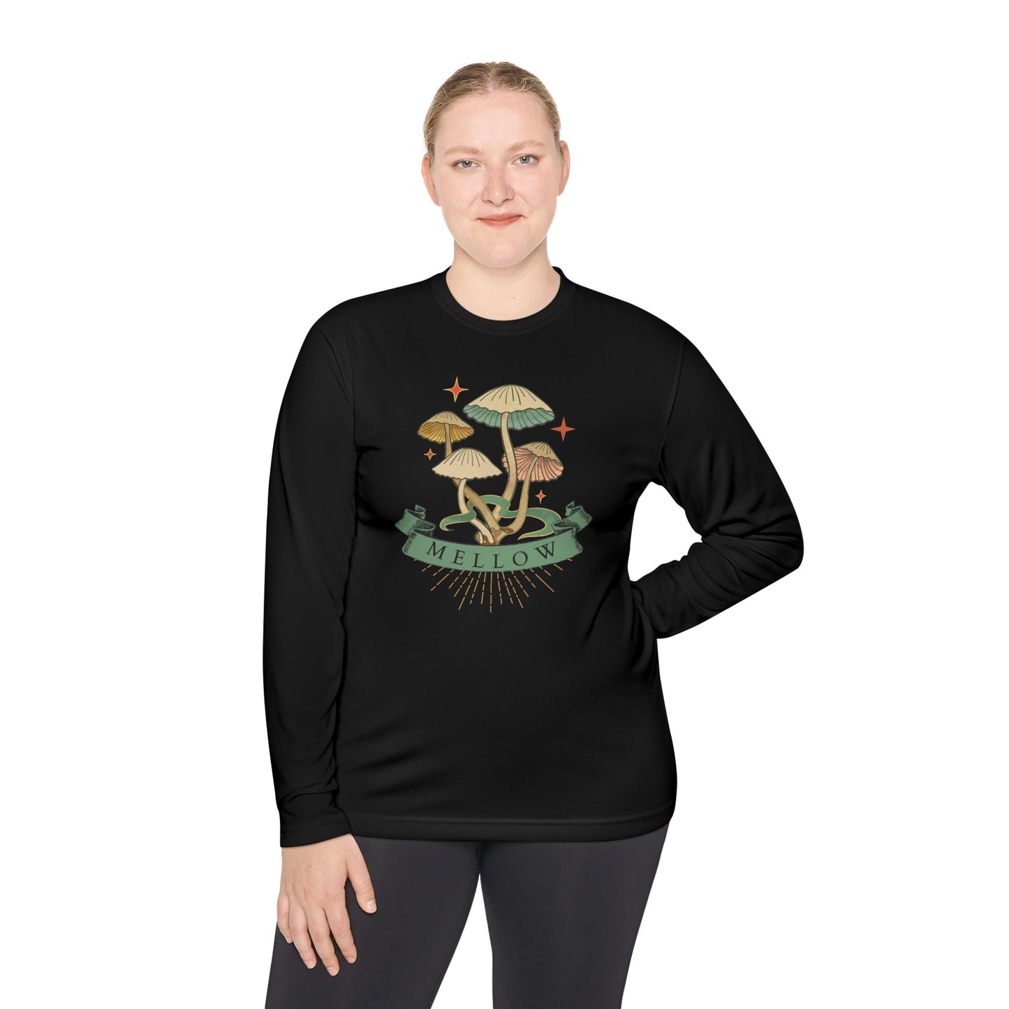 Mellow Mushrooms Long Sleeve Tee - Bohemian Style Shirt, Gift for Nature Lovers, Cozy Autumn Layer, Unisex Apparel, Festival Wear