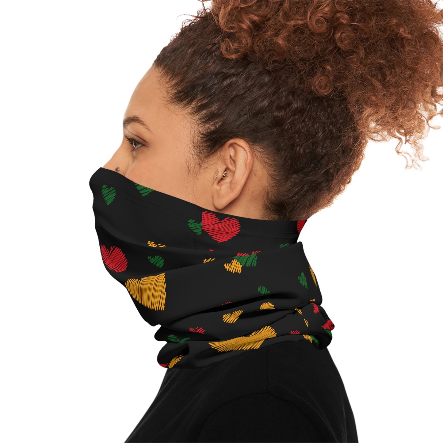 Lightweight Neck Juneteenth Hearts Gaiter