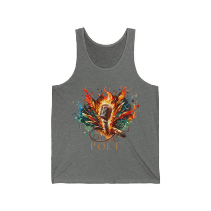 Unisex Jersey Poet Flame Mic Tank