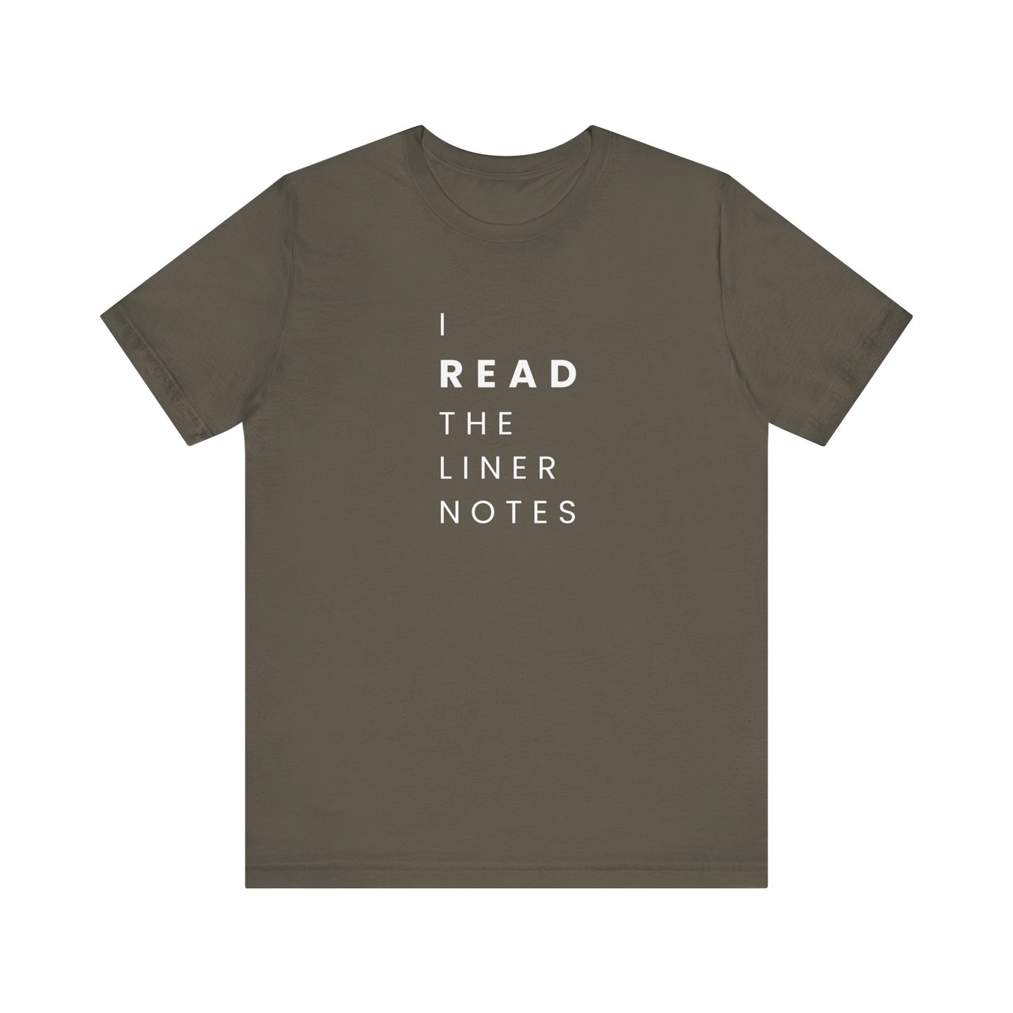 Unisex Music Lover Tee, Casual Music T-Shirt, Gift for Music Fans, Unique Band Merchandise, I Read the Liner Notes Shirt, Music [...]