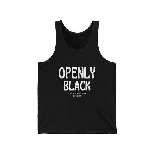 Unisex Jersey Openly Black Tank