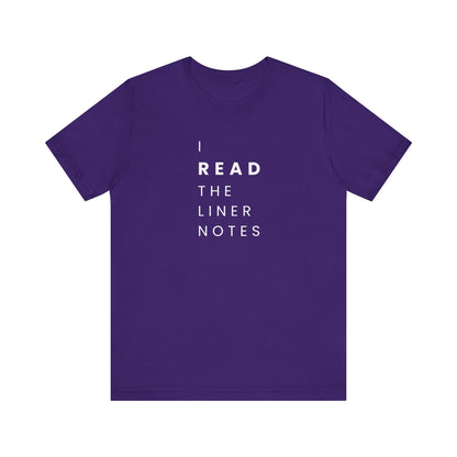 Unisex Music Lover Tee, Casual Music T-Shirt, Gift for Music Fans, Unique Band Merchandise, I Read the Liner Notes Shirt, Music [...]