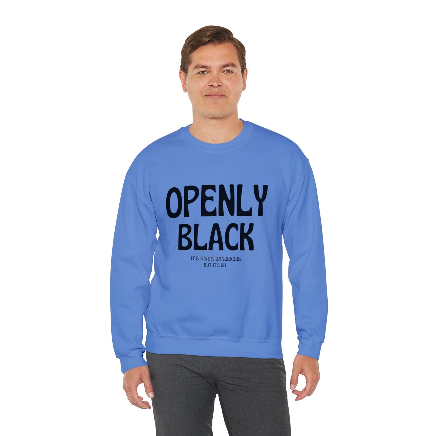 Unisex Heavy Blend™ Openly Black Crewneck Sweatshirt