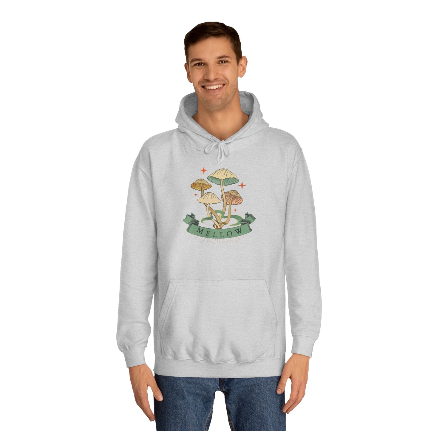Cozy Mushroom College Hoodie, Unisex Sweatshirt for Students, Gift for Graduates, Cool Campus Attire, Casual Wear, Fall Fashion