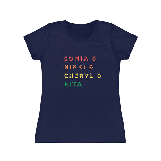 Women's Iconic Women Poets Homage Color Text T-Shirt