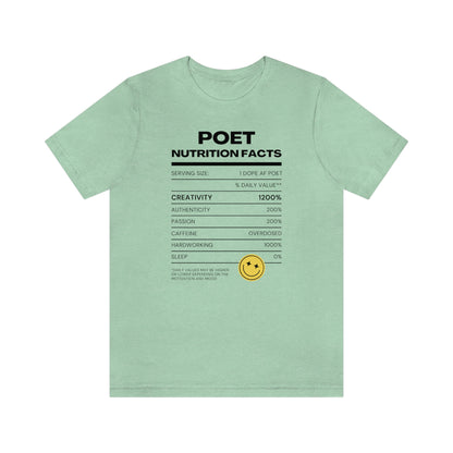 Unisex Jersey Short Sleeve Nutritional Poet Tee