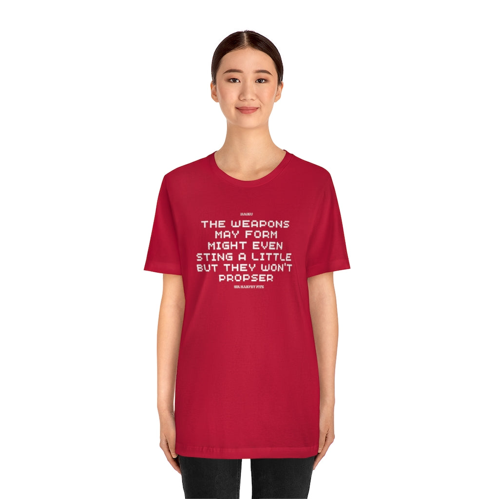 Unisex Jersey Short Sleeve Weapons Haiku Tee