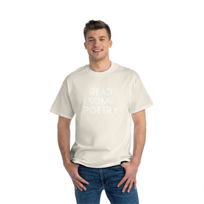 Beefy-T® Short-Sleeve Read Some Poetry White Text T-Shirt