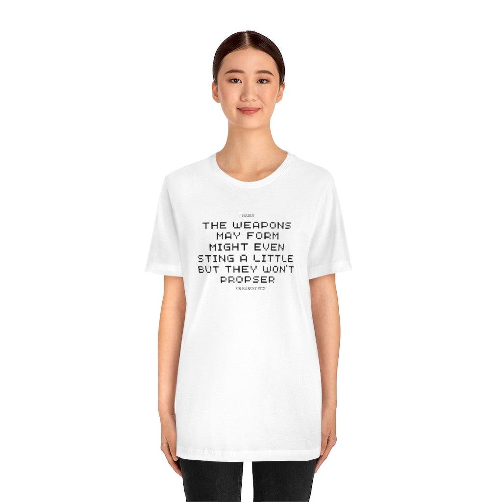 Unisex Jersey Short Sleeve Weapons Haiku Tee