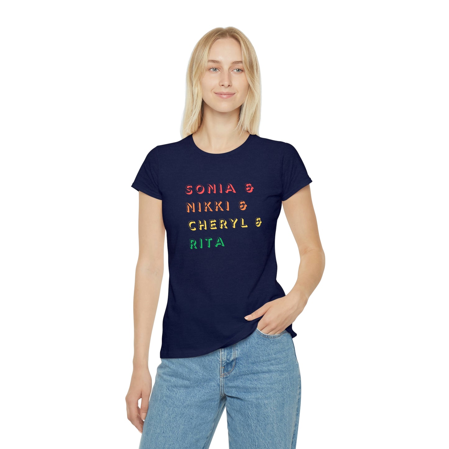 Women's Iconic Women Poets Homage Color Text T-Shirt