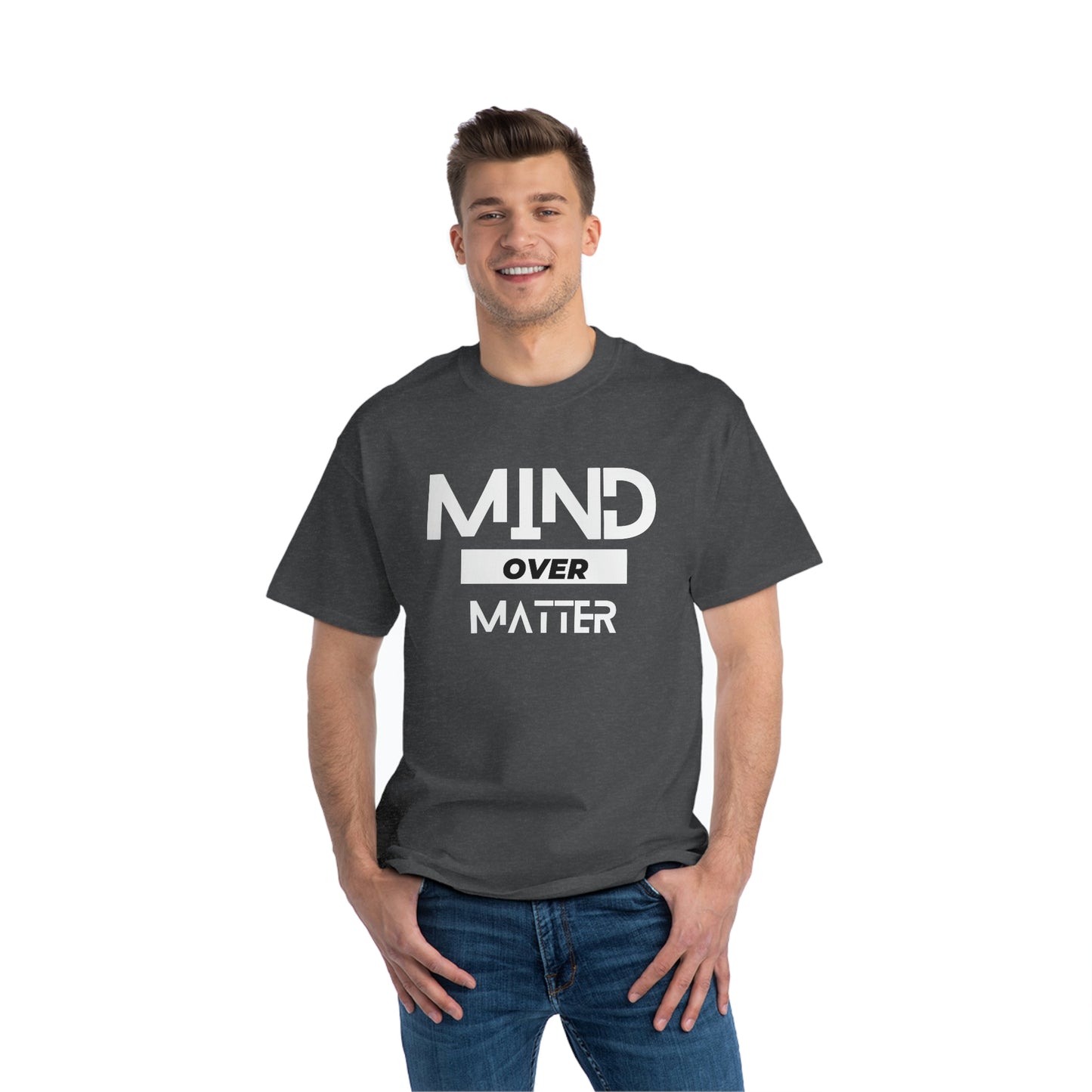 Beefy-T® Short-Sleeve Mind Over Matter White Text T-Shirt