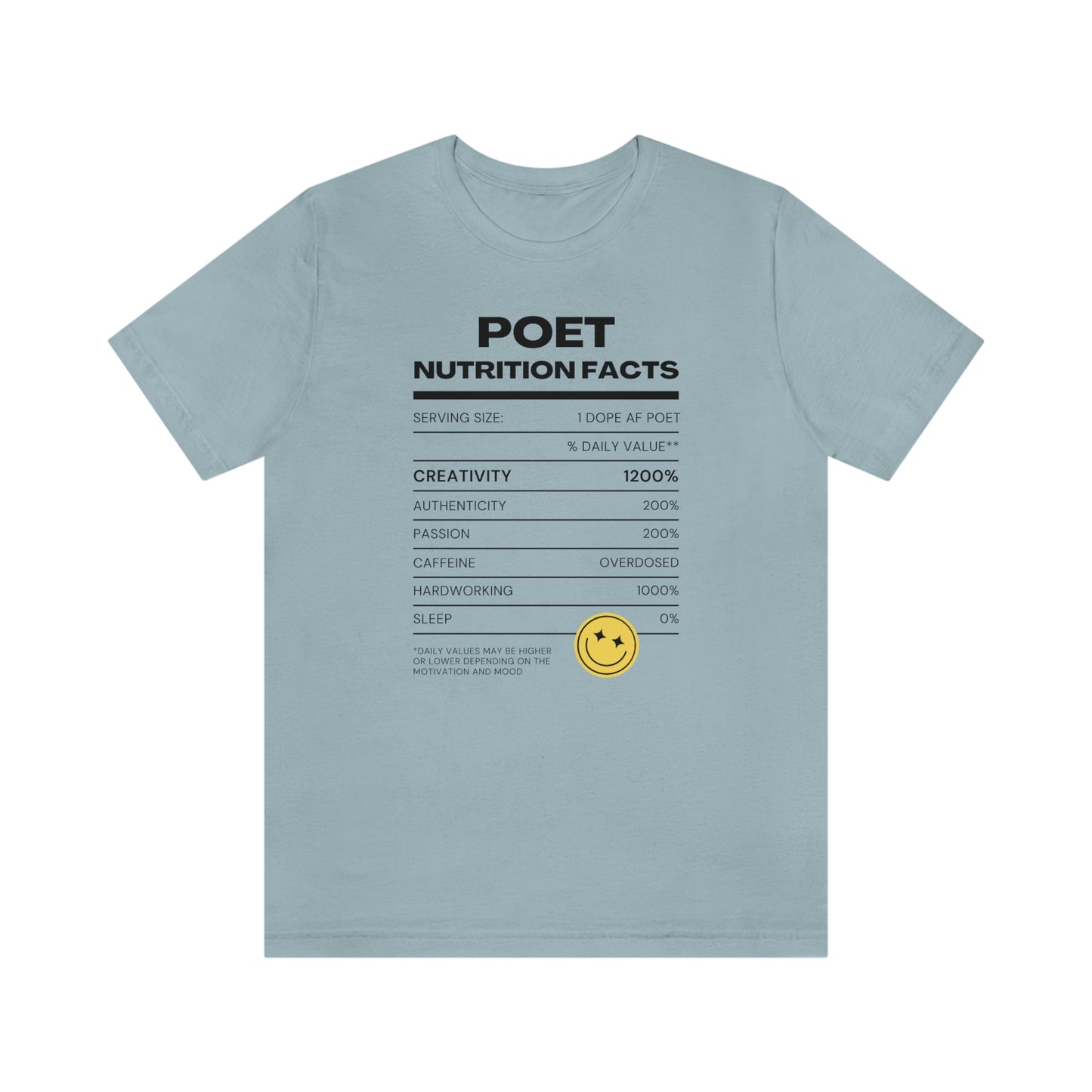 Unisex Jersey Short Sleeve Nutritional Poet Tee