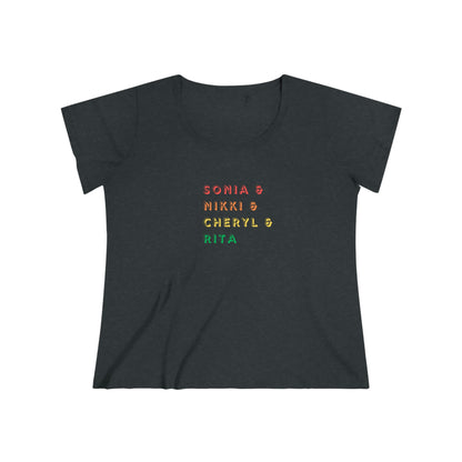 Women's Curvy Women Poets Homage Color Text Tee