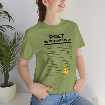 Unisex Jersey Short Sleeve Nutritional Poet Tee