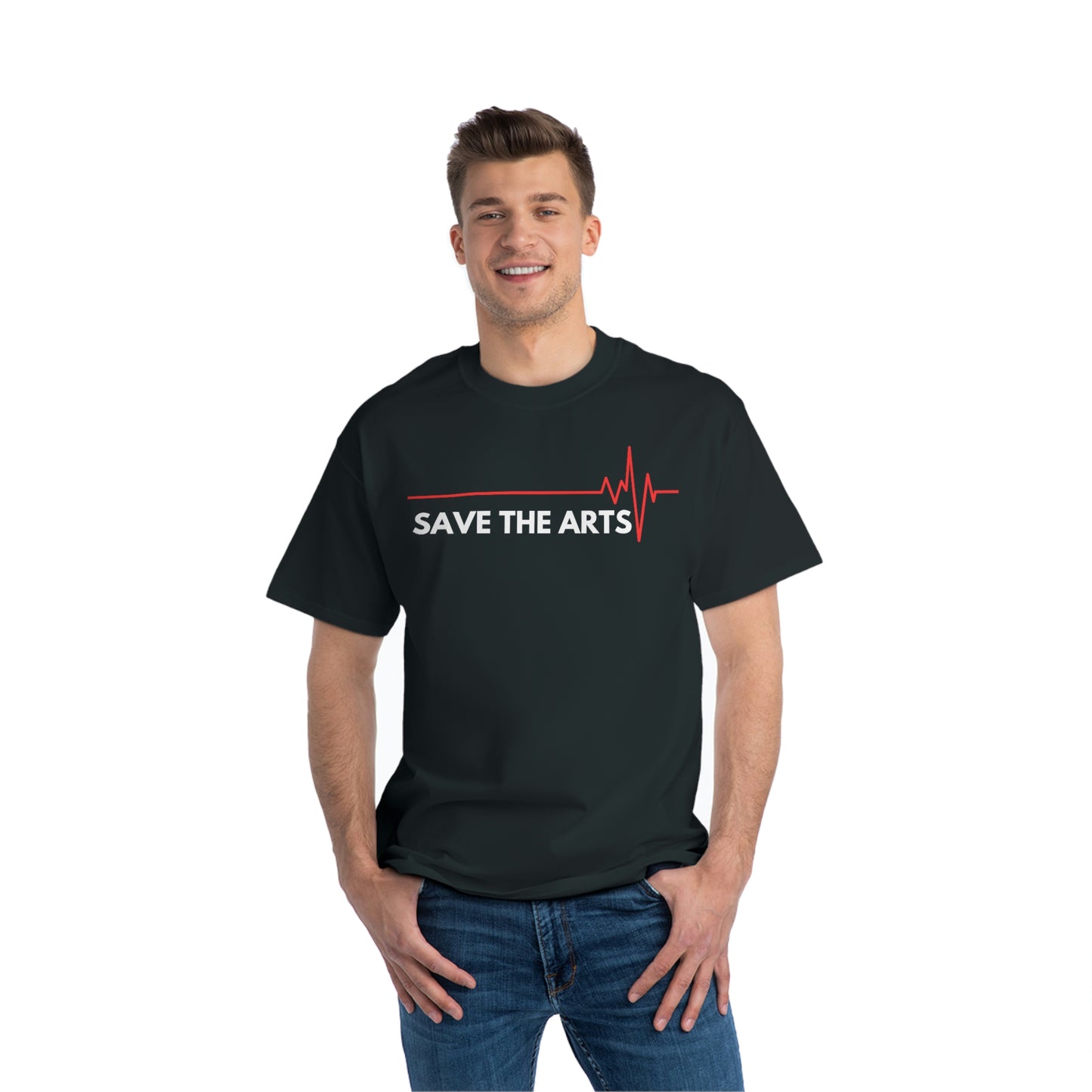 Beefy-T®  Short-Sleeve Save The Arts White Text T-Shirt