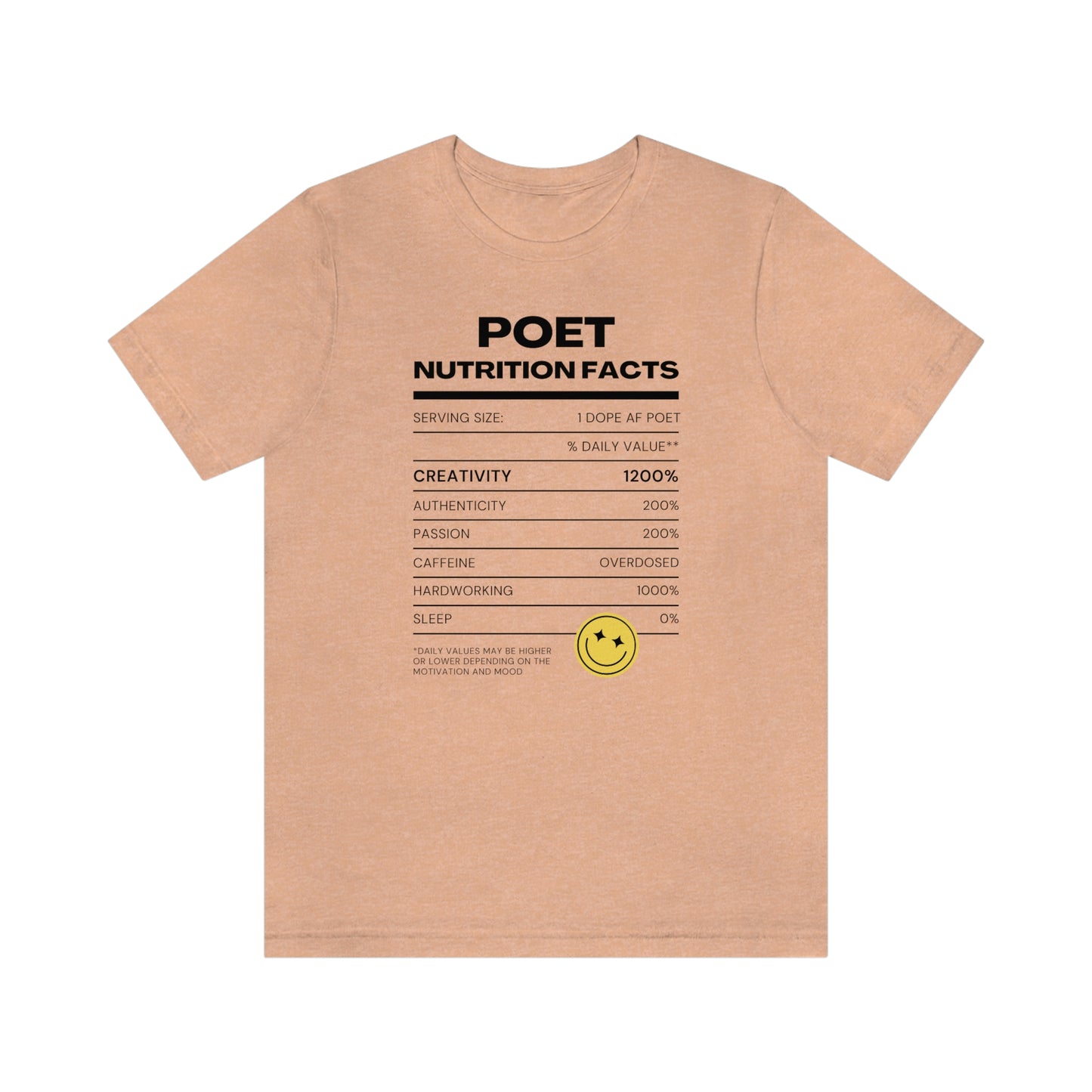 Unisex Jersey Short Sleeve Nutritional Poet Tee