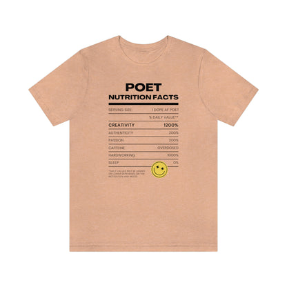 Unisex Jersey Short Sleeve Nutritional Poet Tee