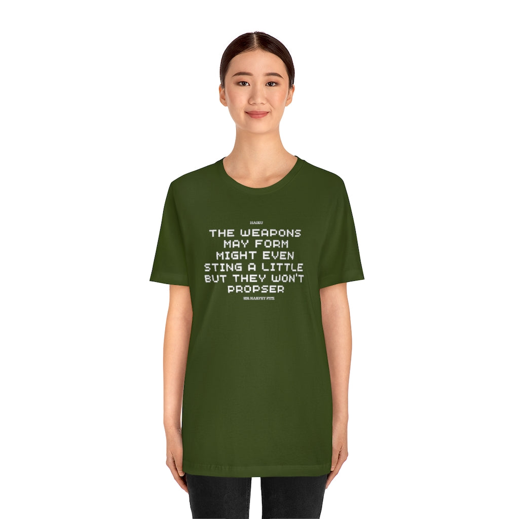 Unisex Jersey Short Sleeve Weapons Haiku Tee