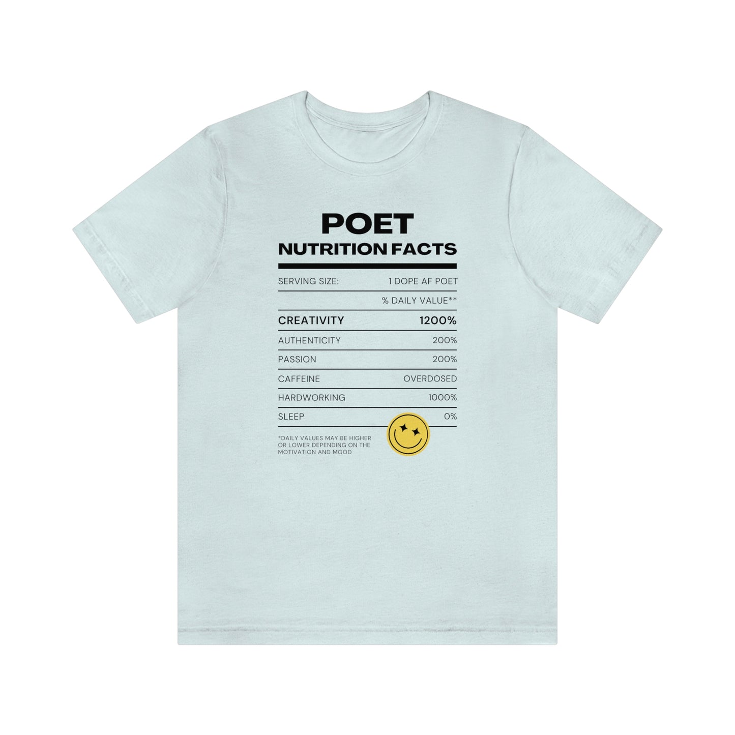 Unisex Jersey Short Sleeve Nutritional Poet Tee