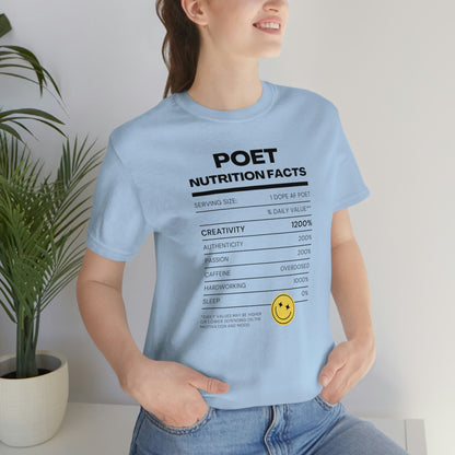 Unisex Jersey Short Sleeve Nutritional Poet Tee