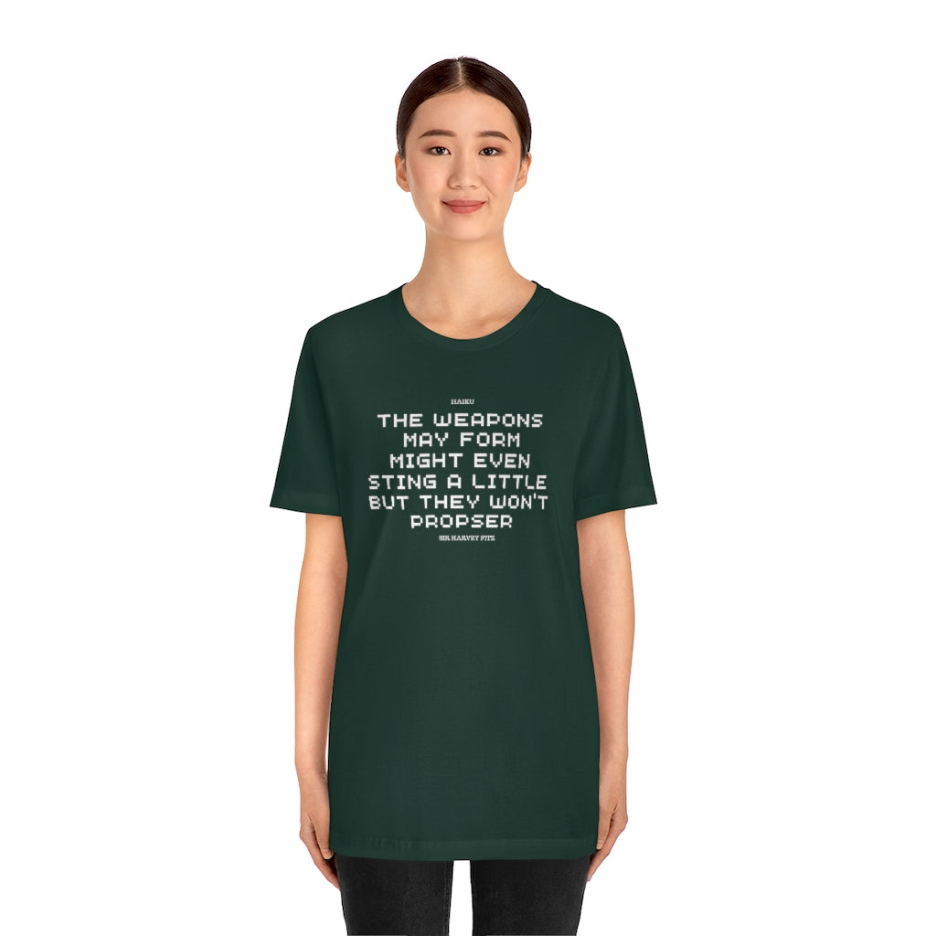 Unisex Jersey Short Sleeve Weapons Haiku Tee